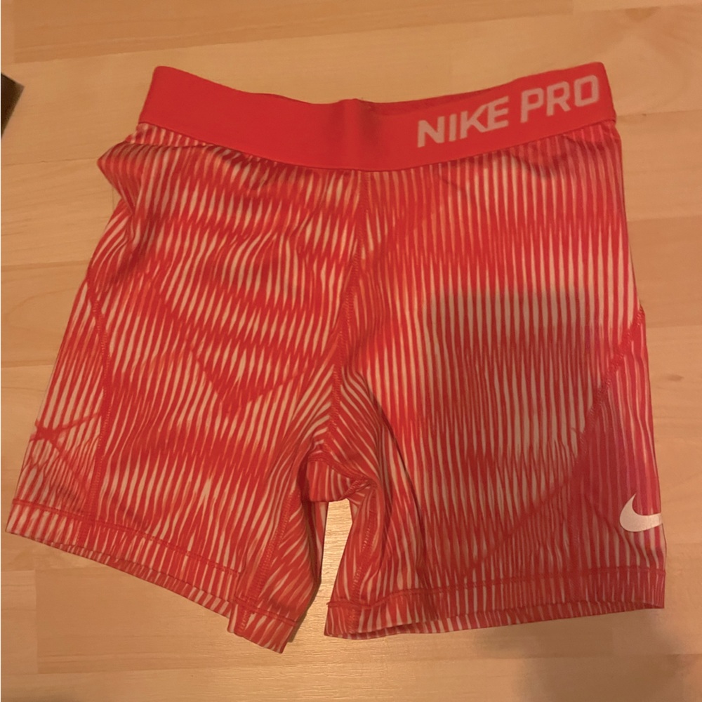Nike Pro Dri- Fit pink stripe design shorts